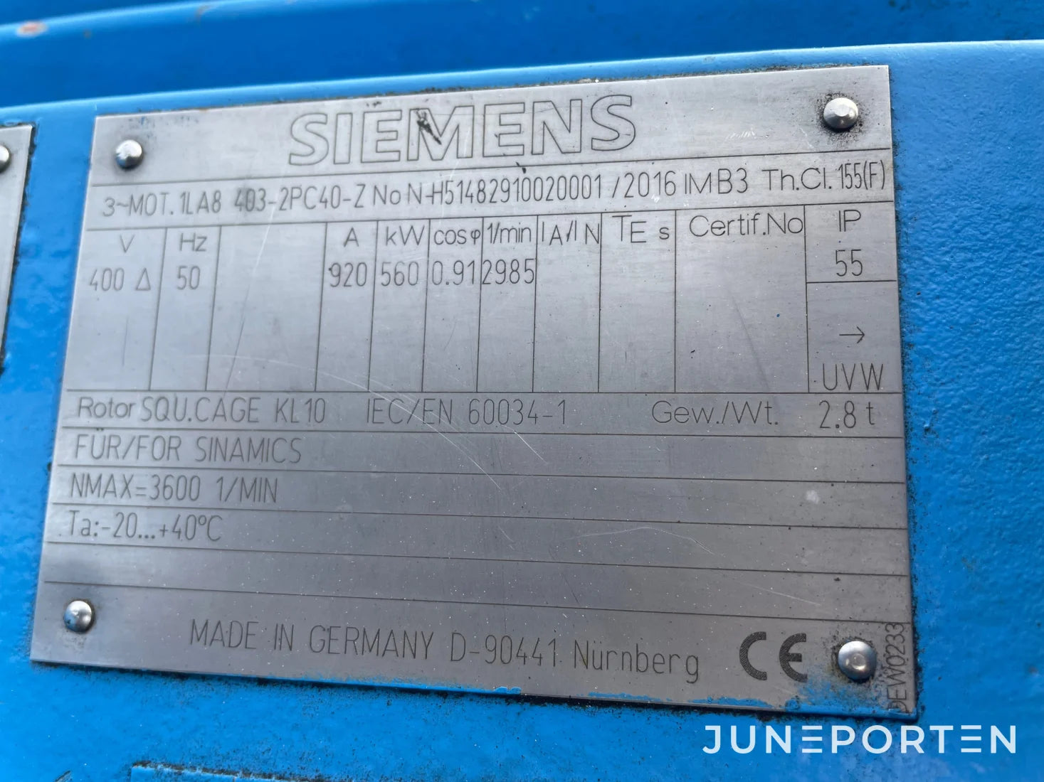 Elmotor Siemens 560kW