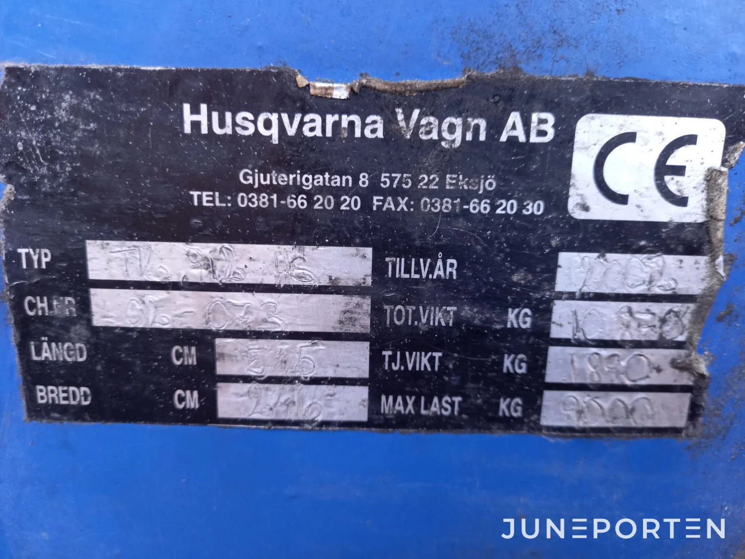 Spannmålsvagn Husqvarnavagn TK 912