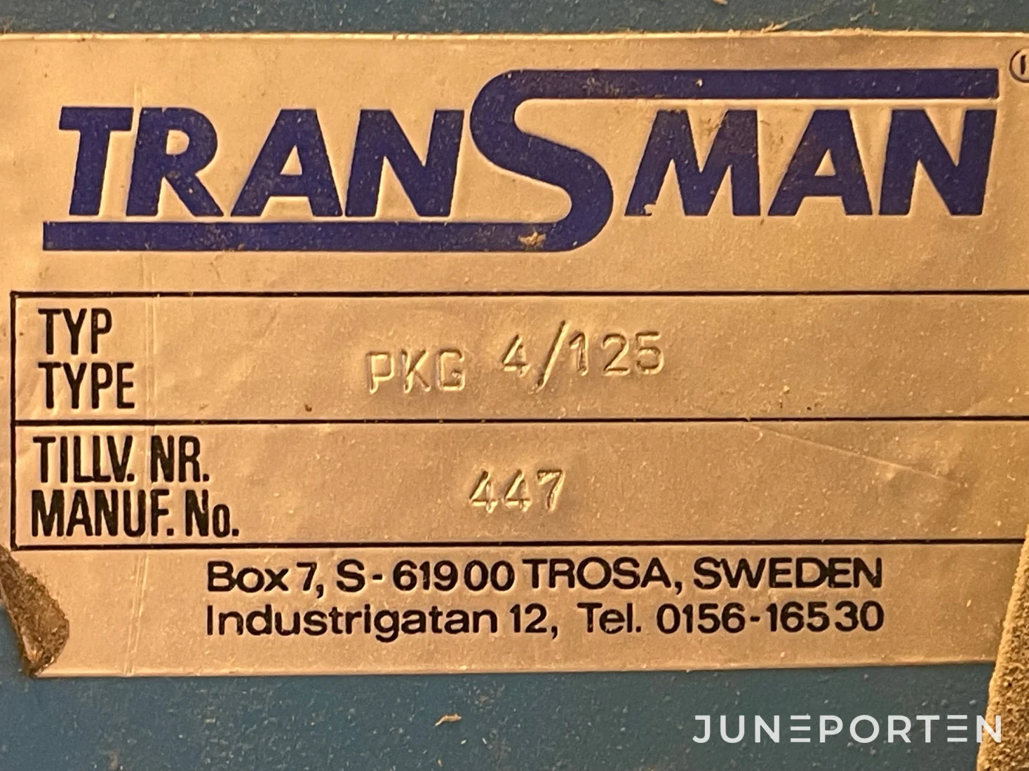 Pelarsvängkran Transman med vakuumlyft
