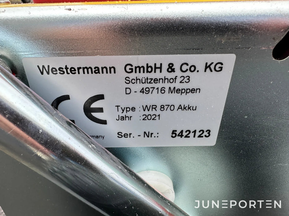 Sopmaskin Westermann Wr 870 Skogs- & Lantbruksmaskiner