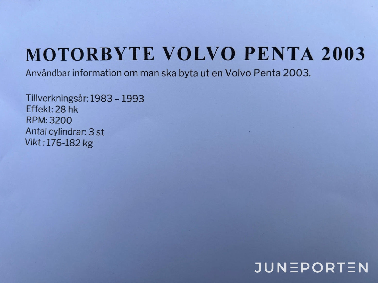 Båtmotor Volvo Penta 28hk