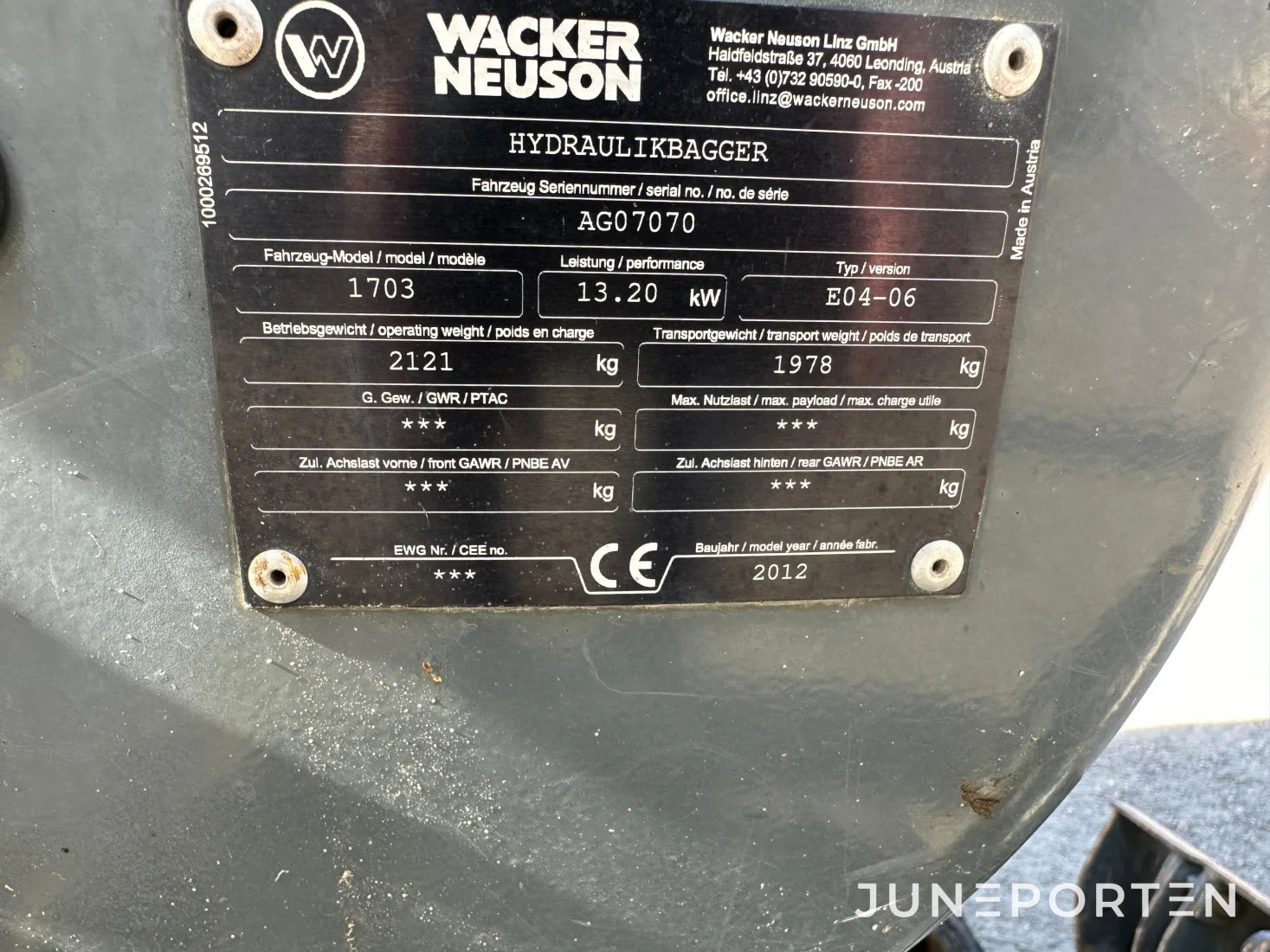 Minigrävare Wacker Neuson 1703