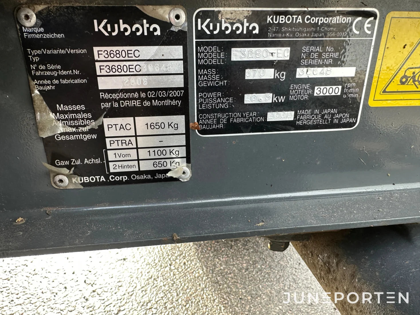 Rotorklippare Kubota F3680 - 2008